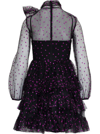RED Valentino Purple Polka Dot Tulle Dress