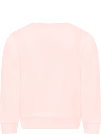Calvin Klein Pink Sweatshirt For Girl With Double Logo