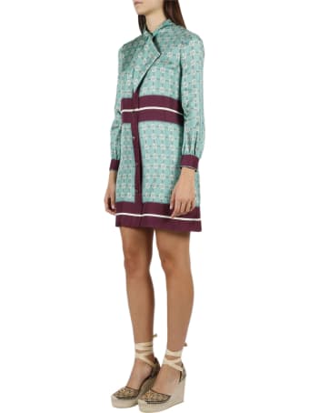 Gucci Silk Dress With Gg Print