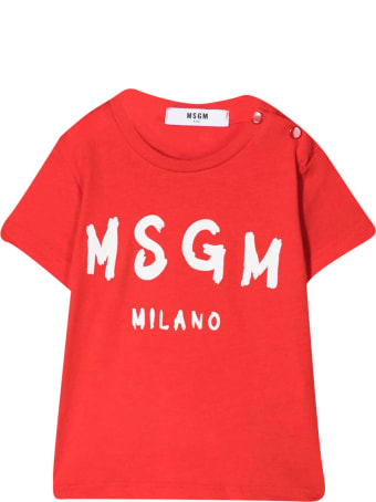 MSGM Red T-shirt With White Print