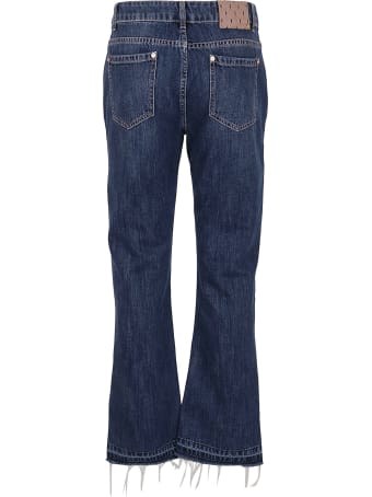 RED Valentino Denim Bottoms Bleached+stone Wash+scallo