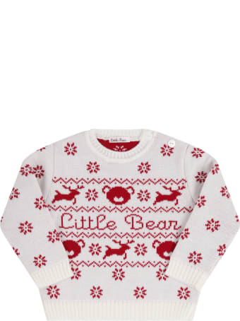 Little Bear White Sweater For Babykids