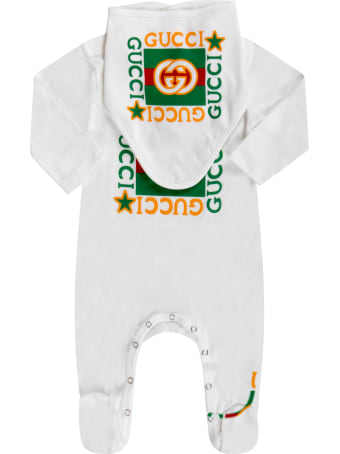 Gucci White Set For Babykids With Logos