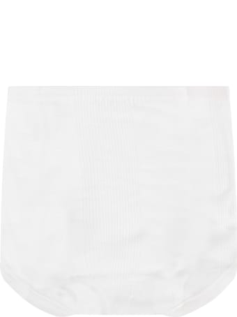 Petit Bateau White Culotte With Ribbs For Babykids