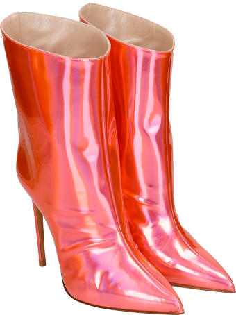 Alexandre Vauthier High Heels Ankle Boots In Red Leather