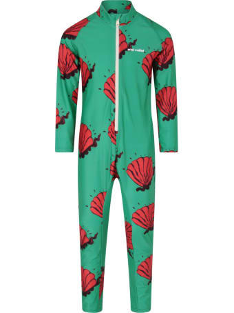 Mini Rodini Green Suit For Girl With Shells