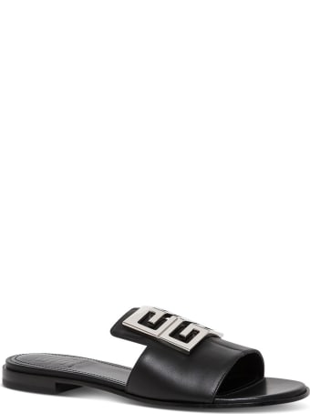 Givenchy 4g Flat Sandals In Black Leather