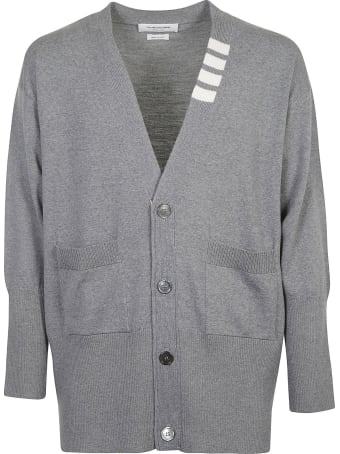 Thom Browne Oversized V-neck Stitch Cardigan