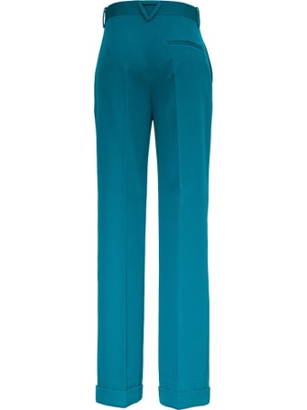 Bottega Veneta Wide Leg Wool Gabardine Trousers