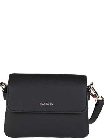 Paul Smith Black Leather Mini Concertina Crossbody Bag