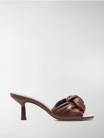 BY FAR "lana" Brown Leather Mules