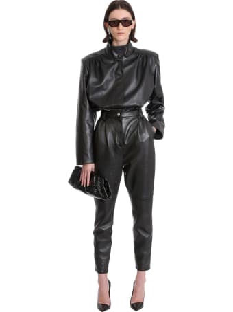 Magda Butrym Leather Jacket In Black Leather