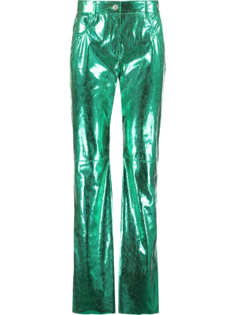 MSGM Snake Print Faux Leather Trousers
