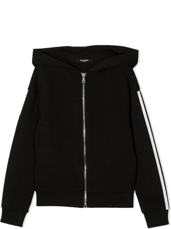 Balmain Black Cotton Hoodie