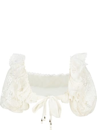 Zimmermann The Lulu Scallop Frill Top In Ivory