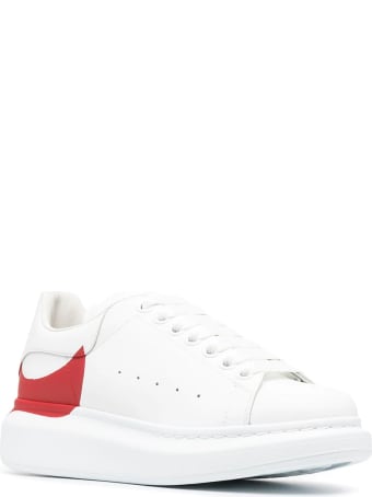 Alexander McQueen Woman White Oversize Sneakers With Red Print On The Heel