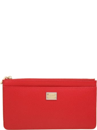 Dolce & Gabbana Card Holder In Red Leather