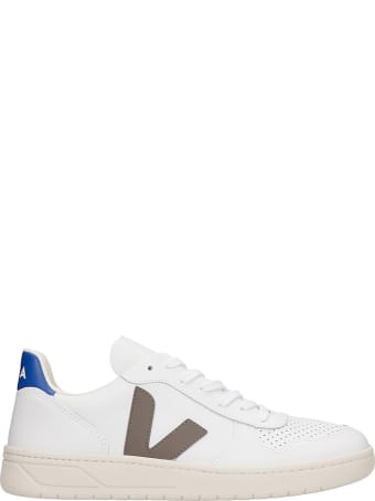 Veja V-10 Sneakers In White Leather
