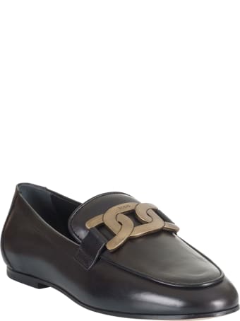 Tod's Metal Logo Plaque Loafers