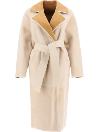 Blancha Two-tone Reversible Shearling Coat