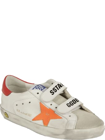 Golden Goose Old School Leather Upper Stripe And Heel Crack Lea