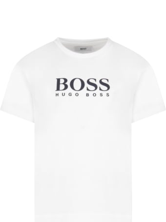 Hugo Boss White T-shirt For Boy With Logo