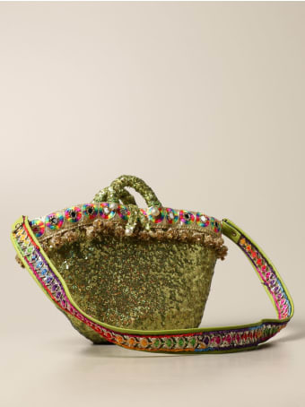 Sikuly Handbag Brillanti Sikuly Coffa Bag With Micro Sequins And Embroidery