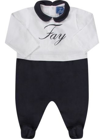 Fay White And Blue Suit For Baby Boy With Logo