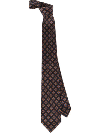Barba Napoli Beige And Blue Silk Tie