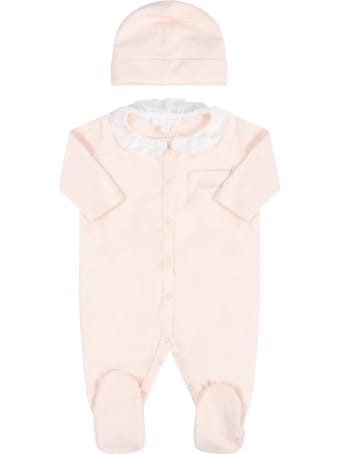 Chloé Pink Set For Babygirl With Logo