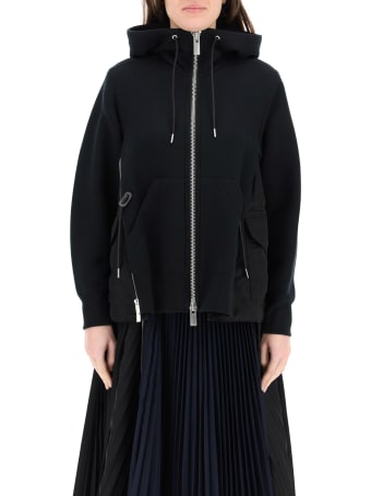 Sacai Hooded Sweatshirt In Cotton And Nylon