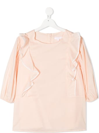 Chloé Pink Cotton Blouse With Ruffles Detail