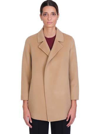 Theory Clareine Coat In Beige Wool