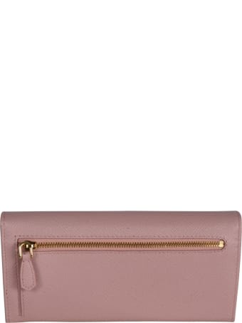 Prada Saffiano Metal Plaque Continental Wallet