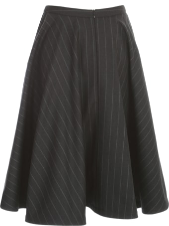 Vìen Monocolour Pinstriped Front Suit Skirt