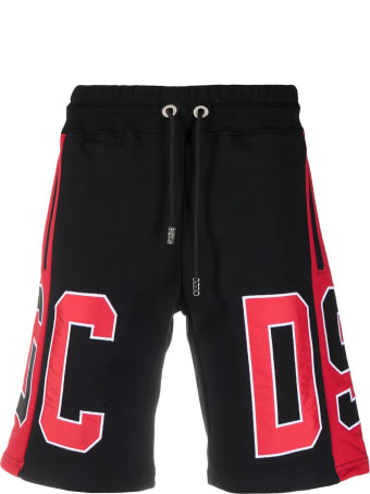 GCDS Black And Red Cotton Shorts