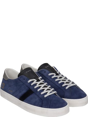 D.A.T.E. Hill Low Sneakers In Blue Suede