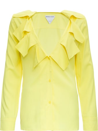 Bottega Veneta Stretch Viscose Shirt With Ruffles