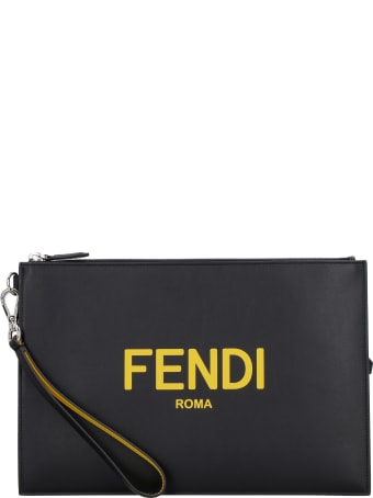 Fendi Logo Print Flat Pouch