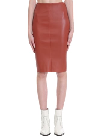 DROMe Skirt In Red Leather