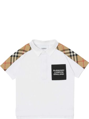 Burberry White Polo Shirt