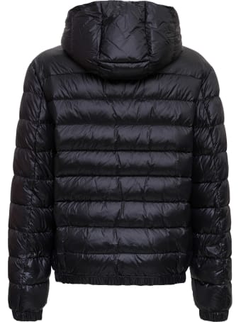 Dolce & Gabbana Hooded Down Jacket With Logo Patch
