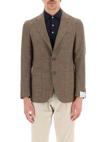Caruso Tosca Blazer In Wool Silk And Linen Blend