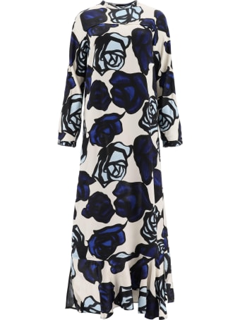 Marni Satin Dress Roma Print