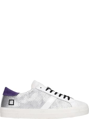 D.A.T.E. Hill Low Sneakers In Silver Leather