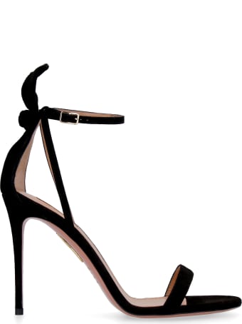 Aquazzura Bow Tie Suede Sandals