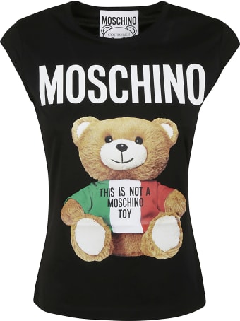Moschino Bear Print Sleeveless Logo T-shirt
