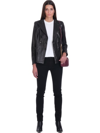 Salvatore Santoro Leather Jacket In Black Leather
