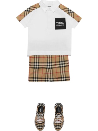 Burberry White Polo Shirt