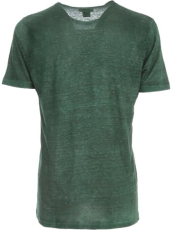 Avant Toi Round Neck Linen T-shirt With Shadows